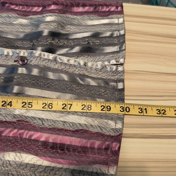 Vintage Alia Button Down Abstract Semi Sheer Top Size 12 - Picture 7 of 8